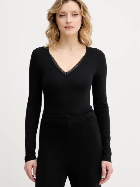 Chantelle body s bavlnou Romance černý