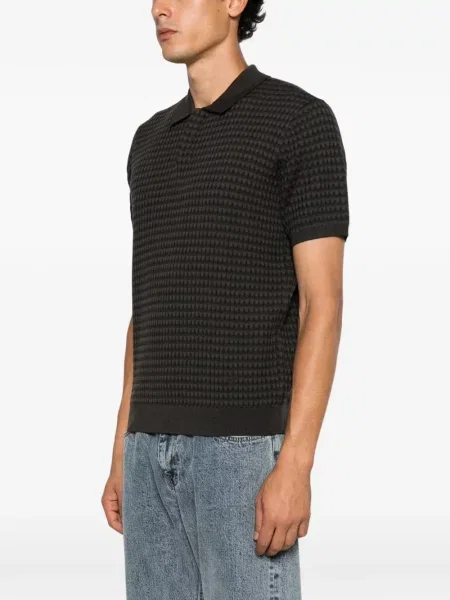 Πλεκτό μικρός polo Emporio Armani γκρι
