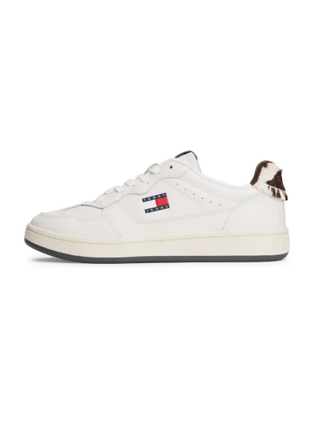 Sneakers Tommy Jeans Archive Calf Hair Tab Écru alb