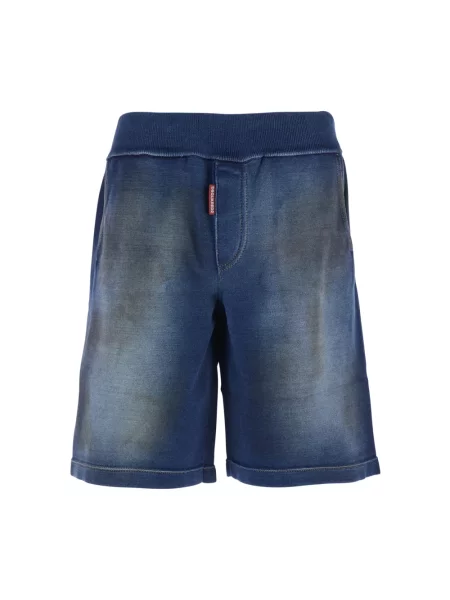 Dzianinowe krótkie szorty Dsquared2 niebieskie