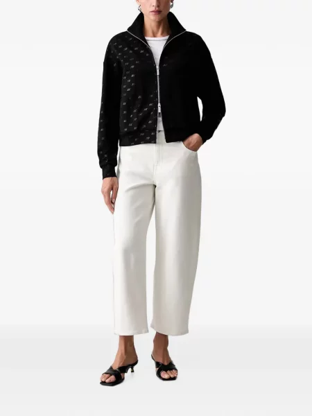 Hanorac cu fermoar Armani Exchange cu autograf negru
