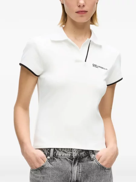 Polo Karl Lagerfeld Jeans με αυτόγραφο λευκό