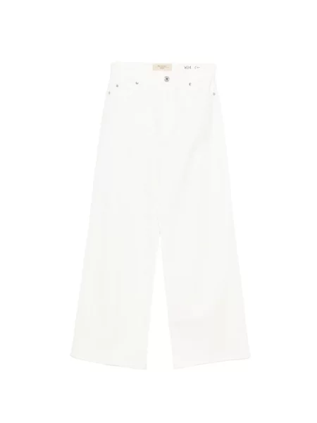 Voiaj pantaloni Weekend Max Mara cu picior lat alb