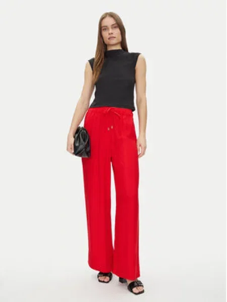 Calvin Klein Kalhoty z materiálu Wide Leg růžová