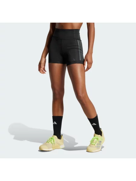 Krátké pruhované legíny Adidas Performance černé