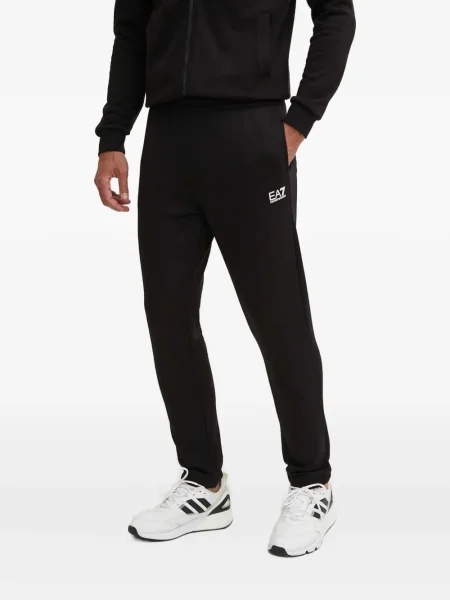 Pantaloni Ea7 Emporio Armani cu autograf negru