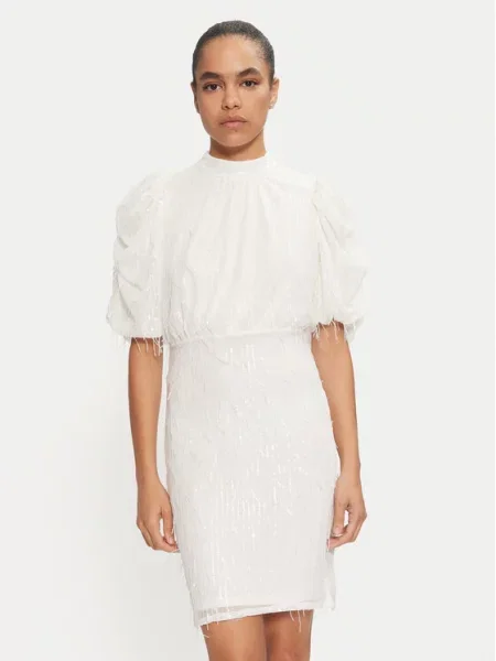 YAS Sukienka koktajlowa Elza Écru