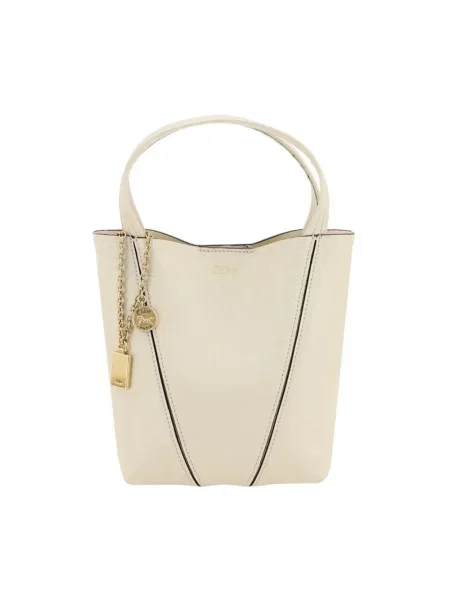 Torebka skórzana Chloe wiązana beżowa