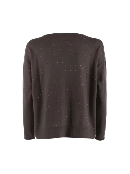 Sweter Nenette wełniany brązowy
