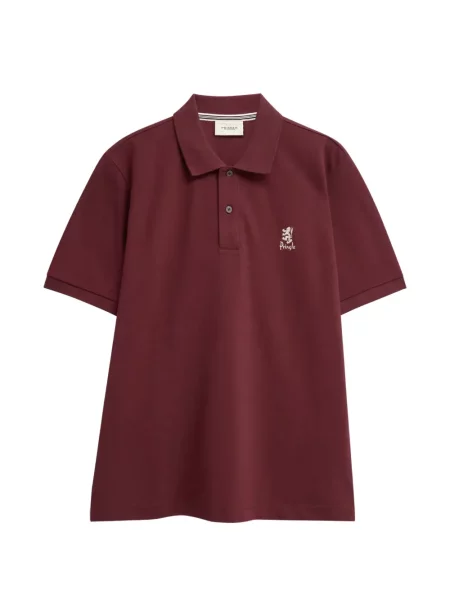 Tricou polo Pringle Of Scotland cu broderie roșu