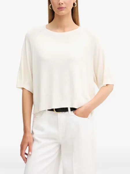 Tricou Vicolo tricotate alb