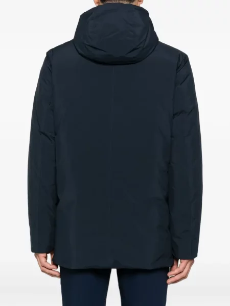 Geacă Woolrich cu glugă albastru