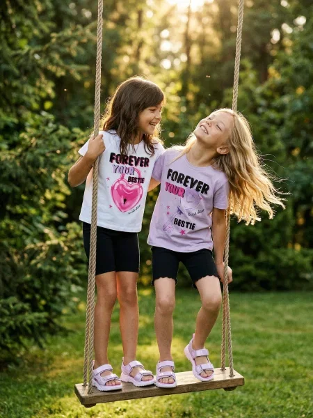 Sinsay trička s nápisem 2 pack Forever Your Bestie vícebarevná