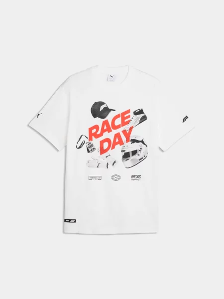 Футболка PUMA F1 Race Day Graphic Tee комбінований верх білий