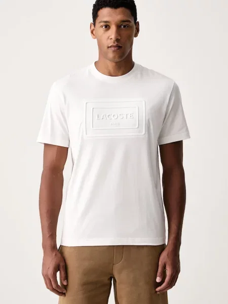 Tricou Lacoste Crewneck T-Shirt Flour L alb