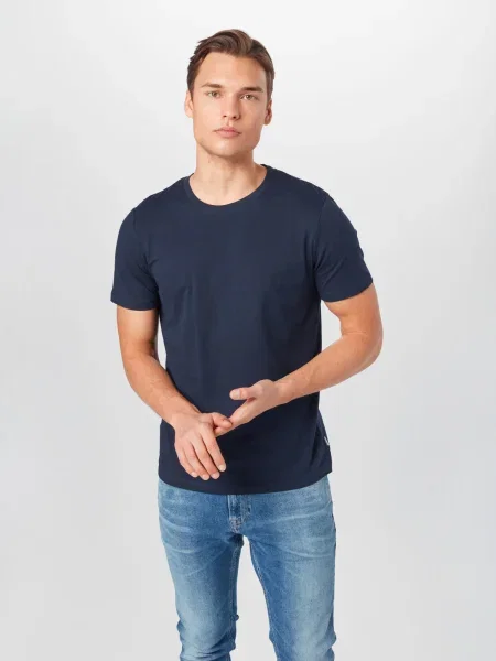 JACK & JONES Majica temno modra / črna / off-bela bela