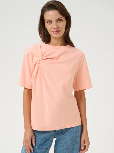 Kaffe Tricou Eloise caisă portocaliu