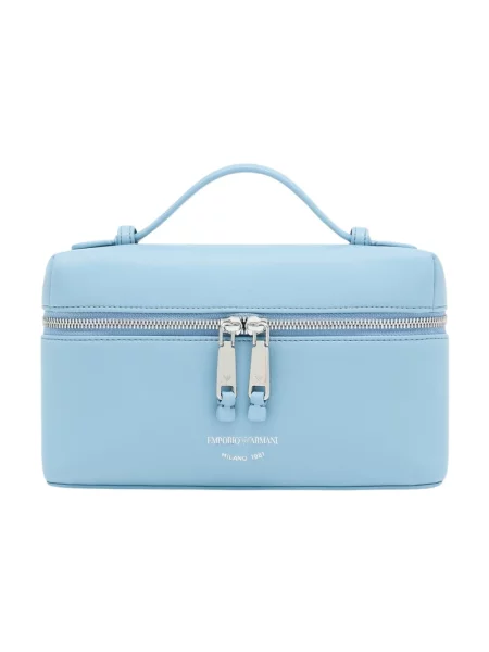 Emporio Armani torebka crossbody skórzana niebieska