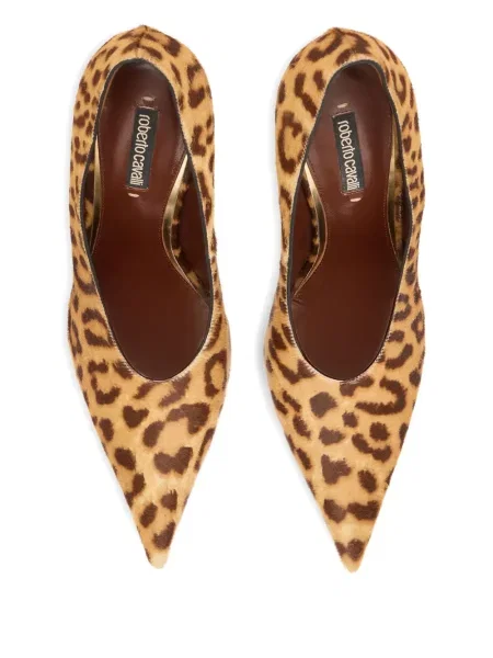 Pantofi cu toc Roberto Cavalli cu imagine cu model leopard maro