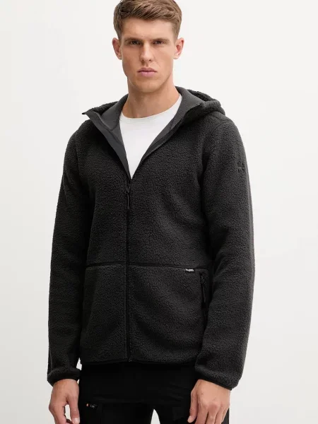 Fleecová mikina Haglöfs Funäs s kapucí hladká černá