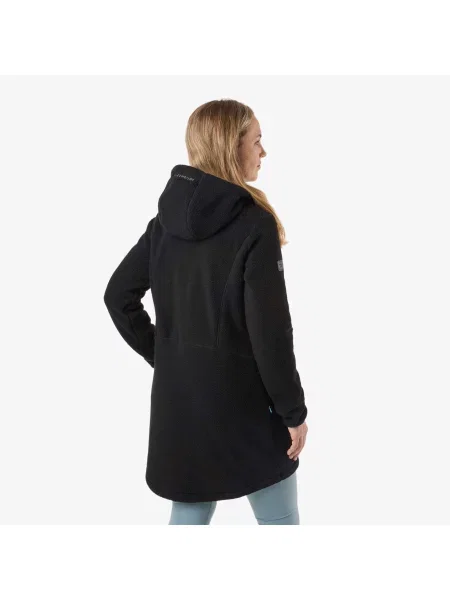 Bluza Polarowa Wędrówki Kobieta Nordkap Regulowany kaptur czarna