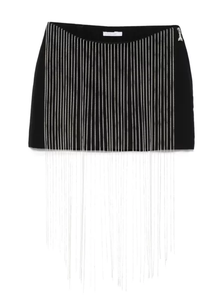 Mała mały spódnica mini Patrizia Pepe z frędzli czarna