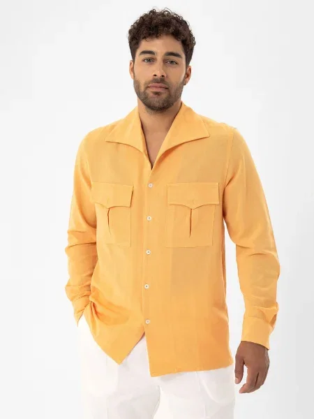 Dandalo Cămașă galben muștar negru