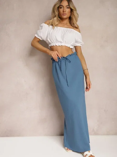 Fustă cu în Talie Tiamantee albastră