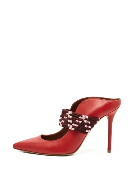 Papuci tip mules Malone Souliers din piele cu bretele roșu