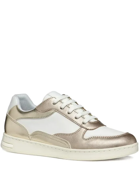 Sneakerși Geox cu șireturi din dantelă alb