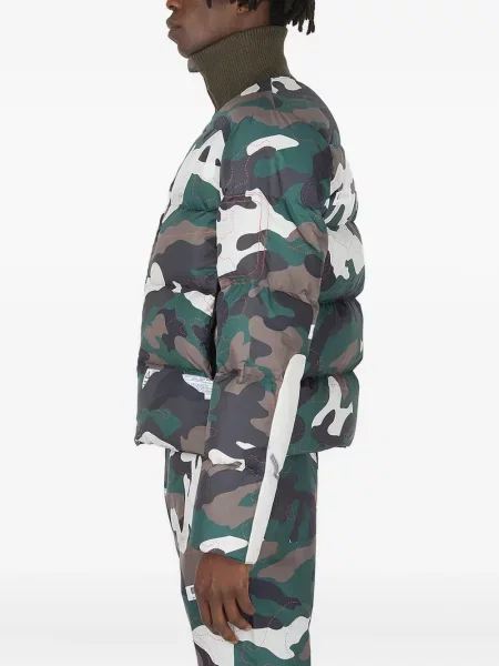 Geacă cu puf Kanghyuk cu model camuflaj verde