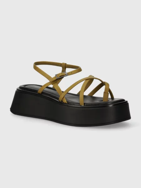 Кожени сандали Vagabond Shoemakers COURTNEY с платформа зелено