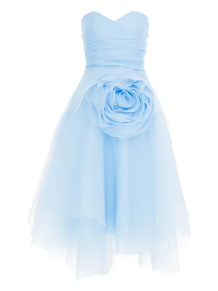 Rochie Ana Radu cu model floral de costum albastru
