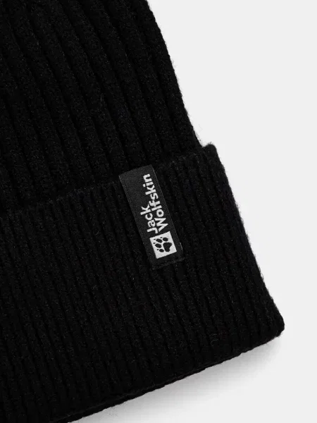 Шапка Jack Wolfskin з тонкого трикотажу чорний