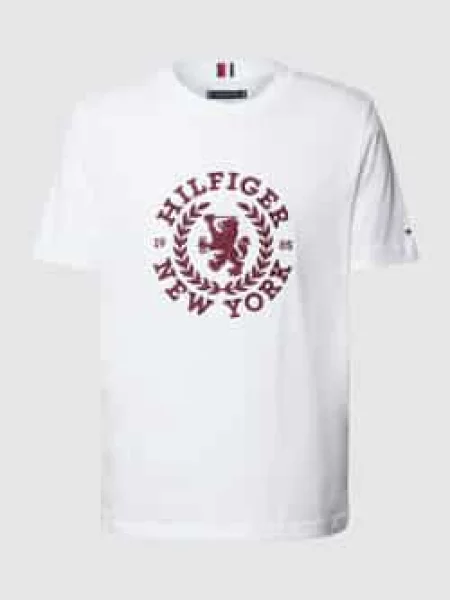 T-shirt z wyhaftowanym motywem Tommy Hilfiger biała