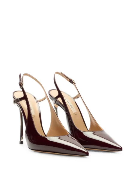Pantofi cu toc Casadei din piele de lac slingback roșu