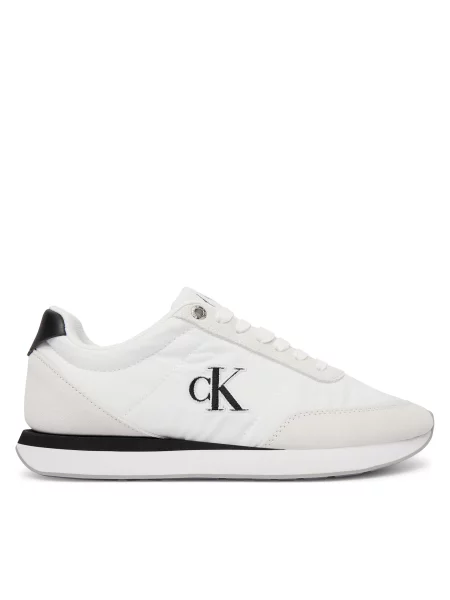 Calvin Klein Сникърси Retro Runner Ess Mix Mat Wmn бял