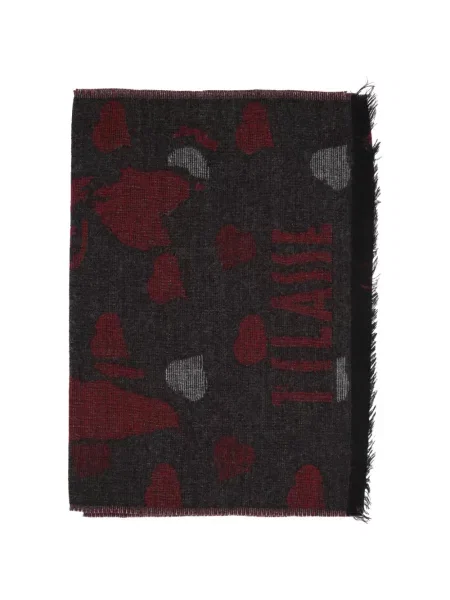 Fular Alviero Martini 1° Classe cu imagine cu motiv cu inimi gri