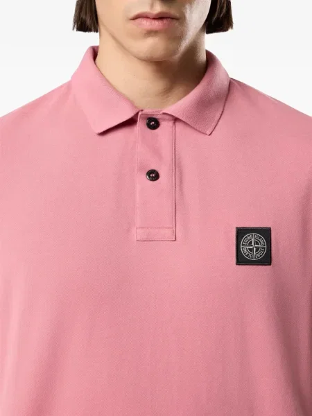 Polo Stone Island cu strasuri scurt roz