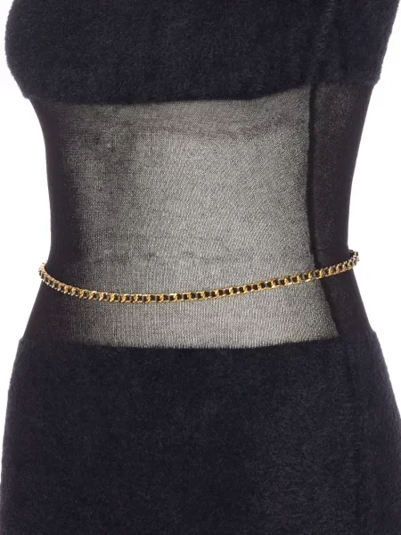 Rochie midi Elisabetta Franchi fără mâneci până la genunchi de costum negru