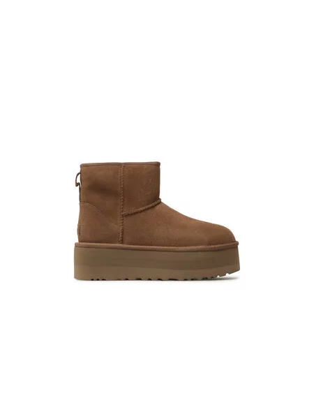 Klasické mini kozačky Ugg na platformě hnědé