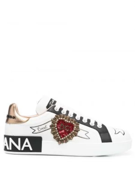 Siuvinėtos sportbačiai Dolce & Gabbana Portofino balta