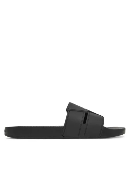 Klapki Calvin Klein Pool Slide Double T black czarne