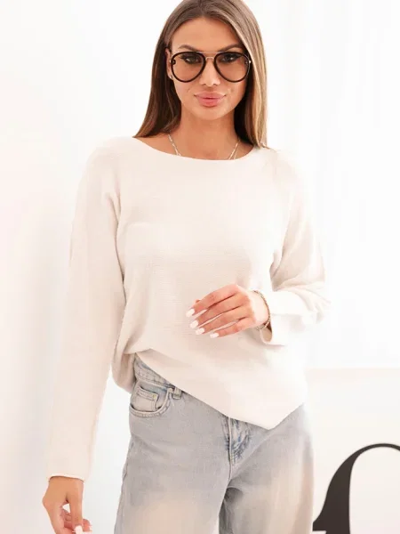 Dolgo pulover Kesi Włoski z dolgimi rokavi bež