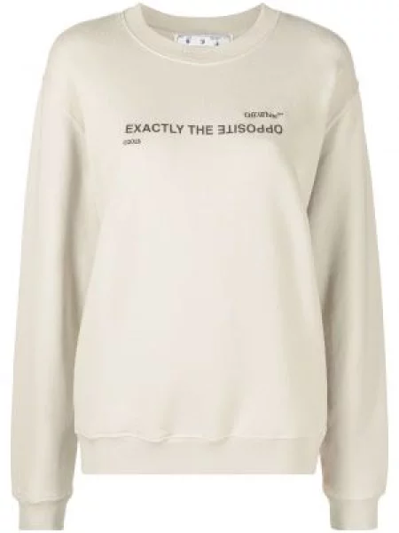 Суитчър Off-white с принт бяло