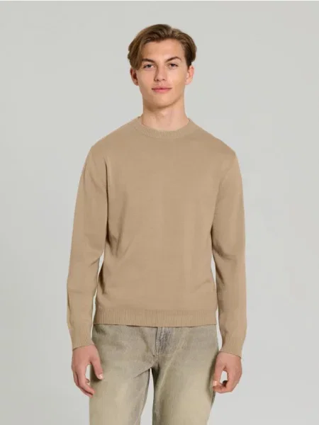 Sinsay Sweter z długim rękawem beżowy