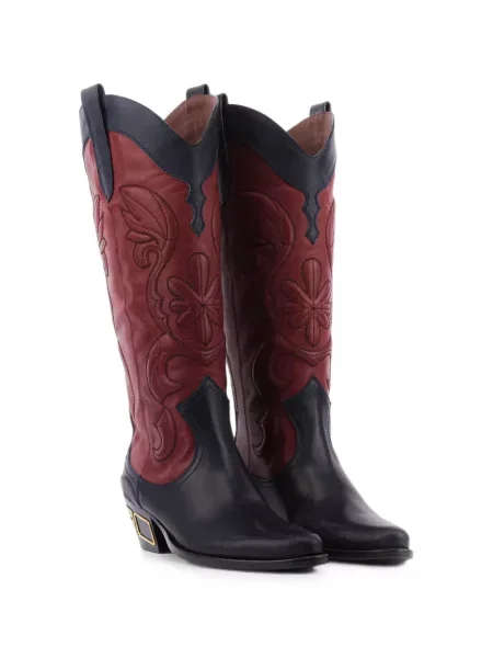 Botine Etro cu broderie albastru