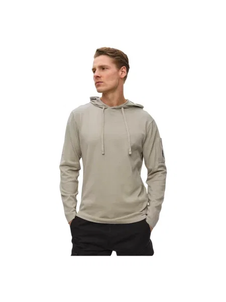 Lniana bluza z kapturem C.p. Company z kapturem szara