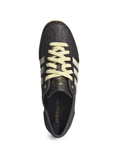 Pantaloni Adidas alergare cu model piele de șarpe cu broderie maro