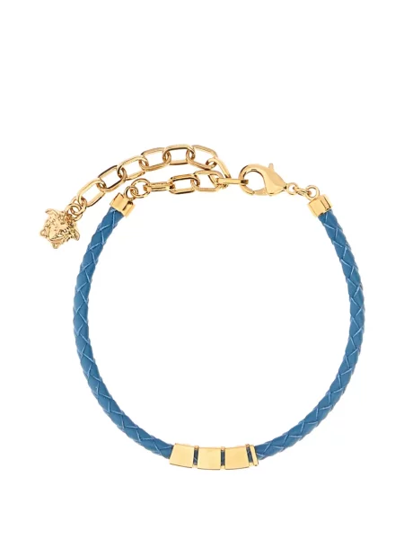 Кожена гривна Versace златисто